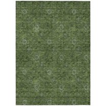 HomeRoots 586985 5 x 8 ft. Floral Washable Indoor & Outdoor Rectangle Area Rug, Olive Green & Green