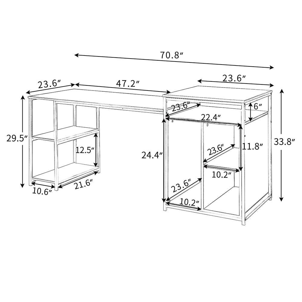 Lowestbest Home Office Computer Desk, Writing PC Table with Storage Shelf ,CPU storage space and Printer Stand, Space Saving Design(Balck) Lowestbest Home Office Computer Desk, Writing PC Table with Storage Shelf ,CPU storage space and Printer Stand, Space Saving Design(Balck)