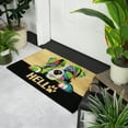 thumbnail image 3 of Northlight Ivory and Black "Hello" Multicolor Dog Outdoor Coir Doormat 18" x 30", 3 of 6