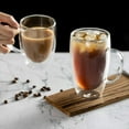 thumbnail image 2 of yeacher 12oz/2 PACK Coffee Mugs Clear Glass Double Wall Cup with handle for Coffee Tea Latte Cappuccino (12 oz), 2 of 6