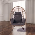 thumbnail image 4 of Wicker Egg Chair,Oversized Indoor Outdoor Lounger,Rattan Wicker Swing Chairs Hammock Chair with 5 Cushions,Steel Frame,360lbs Capacity,Outdoor Egg Chair for Patio Porch, Backyard,Living Room, 4 of 9