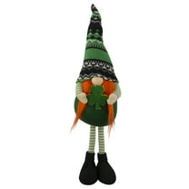 20" Green and Black Leprechaun Girl Gnome Standing St Patrick's Day Figure