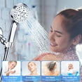 thumbnail image 5 of Handheld Shower Head Set with Hose, 6+1 Mode High Pressure Shower Head, Built-in Power Wash to Clean Tub, Tile and Pet, 360° Adjustable Shower Head Holder, 5 ft Watertight Stainless Steel Long Hose, 5 of 9