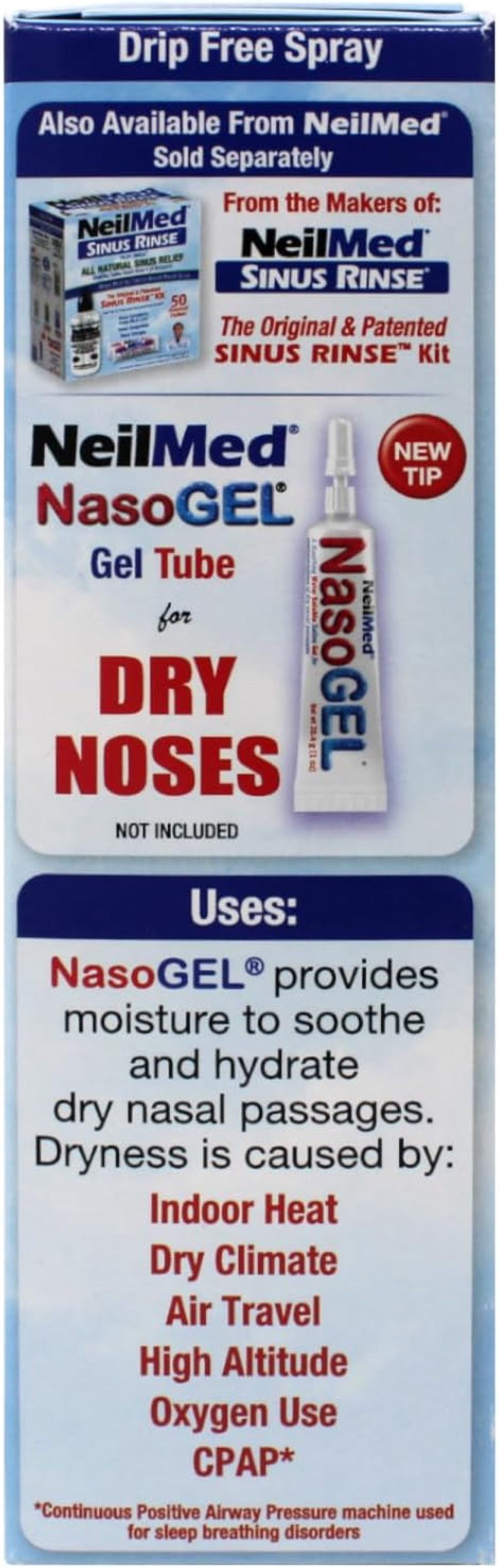 NeilMed NasoGel Nasal Gel Spray for Dry Noses, Aloe Vera Formula, 1 fl oz Bottle (Pack of 2)
