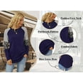 thumbnail image 4 of SWQZVT Fall Tops for Women's Long Sleeve Shirts Neck Striped Printed ToTunic Top Casual Pullover T Shirt Graphic Tees, 4 of 8