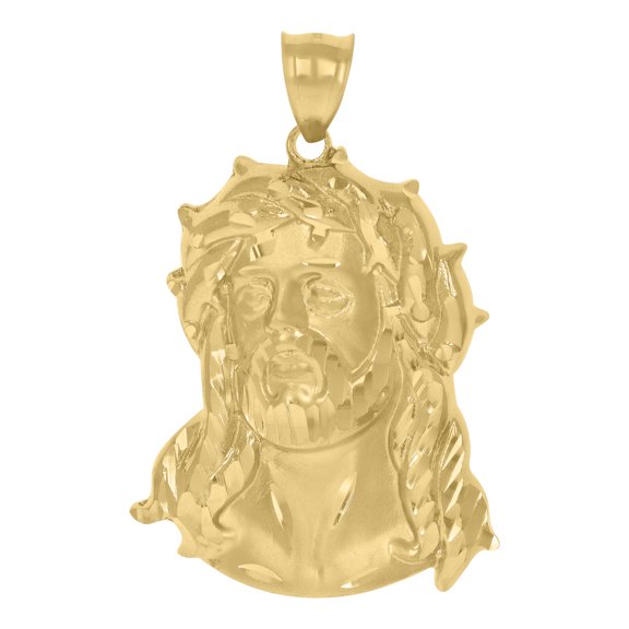 10k Yellow Gold Mens Jesus Religious Charm Pendant