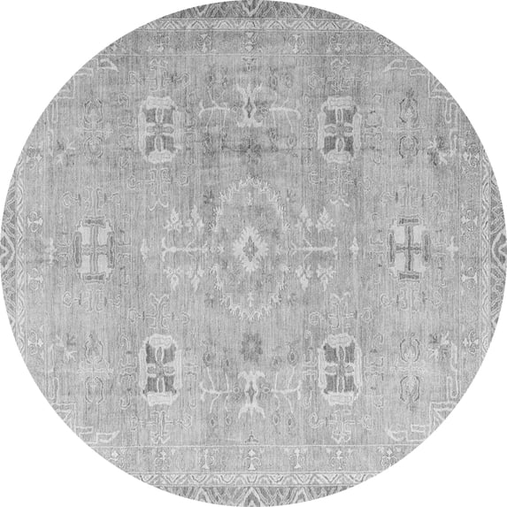 Ahgly Company Indoor Round Oriental Gray Traditional Area Rugs, 4' Round