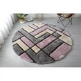 thumbnail image 2 of MDA Home Mateos Shag Gray/Pink/Cream Polyester Area Rug - 7' X 7' Round, 2 of 4