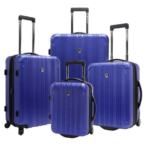 Travelers Choice TC5800N New Luxembourg 4pc Expandable Hard sided Luggage Set Blue