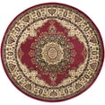 thumbnail image 3 of Sensation Transitional 5' Round Red and Beige Polypropylene Indoor Area Rug, 3 of 7