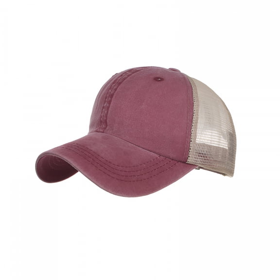 TELOLY Men Trucker Hat Washed Cotton Mesh Back Baseball Cap Adjustable Solid Dad Hats