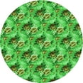 thumbnail image 1 of Ahgly Company Indoor Round Patterned Dark Lime Green Area Rugs, 4' Round, 1 of 6