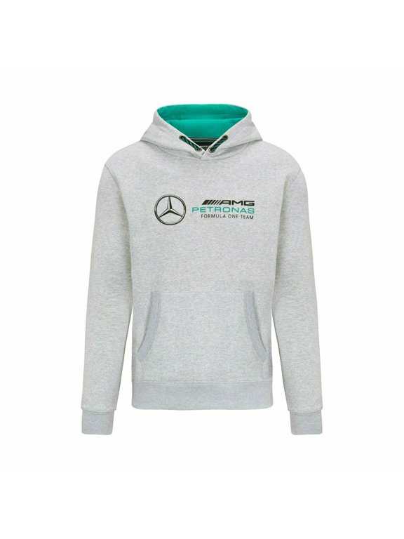 Mercedes Benz AMG Petronas F1 Unisex Logo Hooded Sweatshirt -Black/Gray