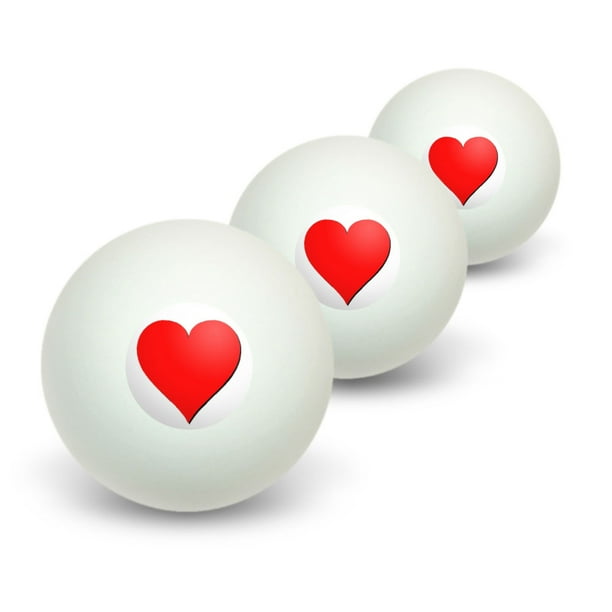 Heart Novelty Table Tennis Ping Pong Ball 3 Pack