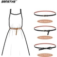 thumbnail image 4 of 4 Pack Women Thin Belts for Jeans Dresses Coats Skinny Women Belt with Gold Alloy Buckle, 4 of 8