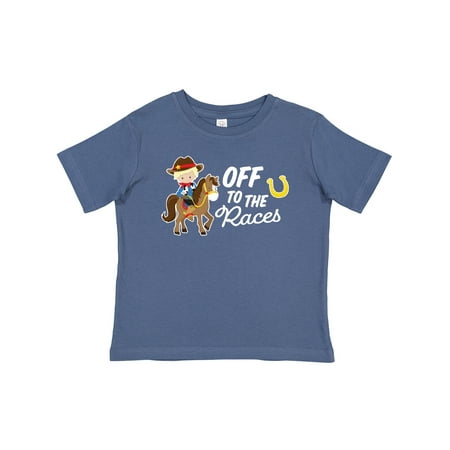 

Inktastic Off to the Races with Cowboy on Horse Gift Baby Boy T-Shirt