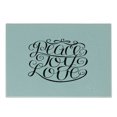 thumbnail image 1 of Joy Cutting Board, Hand Lettering Pattern Peace Joy Love Words Pillars of Western, Decorative Tempered Glass Cutting and Serving Board, Small Size, Turquoise and Black, by Ambesonne, 1 of 1