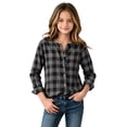 thumbnail image 2 of TGSLY Girls' Plaid Button Down Shirts Lightweight Soft Henley Long Sleeve Tops Relaxed Fit Casual Fall Regular Shoulder Blouses 6-8 Years, 2 of 7