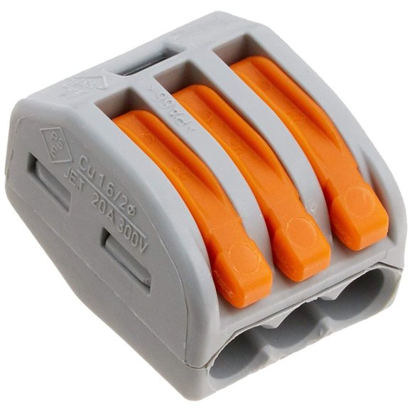Wago 222-413 Tuercas De Palanca Conectores Compactos De 3 Conductores, 10 Unidades