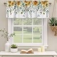 thumbnail image 2 of Sunflowers Curtain Valances for Windows, Kitchen Valance Window Treatments Panel 2 Pack, Eucalyptus Leaves Spring Floral Summer Botancial Rod Pocket Short Curtains for Bathroom Bedroom 60 x 18 Inch, 2 of 8