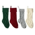 thumbnail image 2 of KGJQ Knitted Christmas Socks 20 Inch Cable Knit Christmas Stockings Soft Acrylic Fabric Holiday Decor for Fireplace Tree Double-sided Knitted for Family, 2 of 8