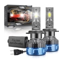thumbnail image 1 of Mistaha 2024 Innovative H7 LED Headlight Kit with Dual Heat Dissipation System - 60000LM 6000K 60W, High Power CSP Chips, Intelligent Temperature Control, IP67 Waterproof, Easy Installation - 2-Pack, 1 of 6