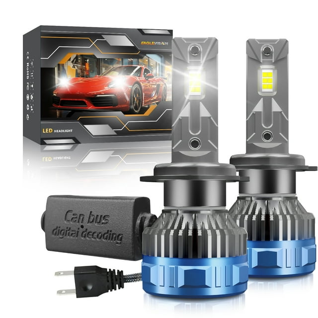 Mistaha 2024 Innovative H7 LED Headlight Kit with Dual Heat Dissipation System - 60000LM 6000K 60W, High Power CSP Chips, Intelligent Temperature Control, IP67 Waterproof, Easy Installation - 2-Pack