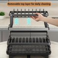 thumbnail image 4 of 2-Tier Heavy-Duty Dish Rack - Compact Countertop Organizer | With Drainboard, Utensil Holder & Cutting Board Storage | Sturdy Carbon Steel for Small Kitchens, 4 of 8