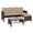 Beige, variant on 3-Piece Outdoor Patio Corner Sofa Set - Rattan Wicker Furniture with Glass Coffee Table - Turquoise, Beige, Gray - Garden, Lawn, Backyard