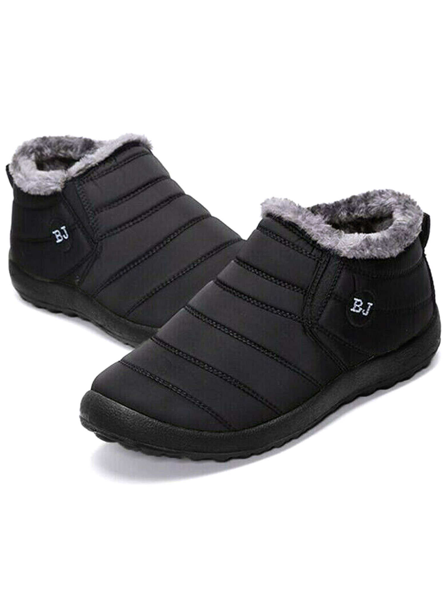 Lallc Men's Winter Cotton Shoes Warm Snow Boots Slip On