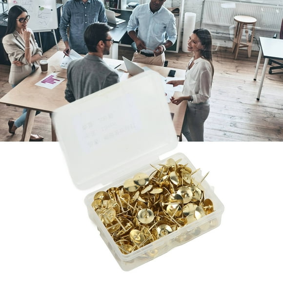 Rdeghly 200PCS Thumb Tacks Nonslip Vertical Lines 1.2cm Practical Iron Flat Thumb Tacks For Household Office Classroom,Metal Push Pins
