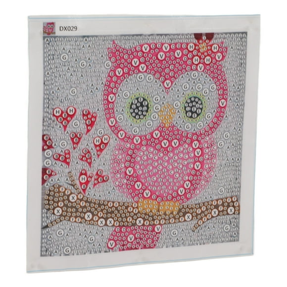 Easy 5D Painting Kit, Owl Pattern Full Drill Art Gem Paintings Handcraft DIY For Beginners Home Wall Decoration