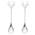 thumbnail image 1 of 2pcs Stainless Steel Coffee Spoons Elk-shaped Stirring Spoons Christmas Spoons, 1 of 9