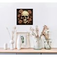 thumbnail image 3 of RUIYC Skull Canvas Wall Art Decor Sets Human Skull Head Skeleton with Vintage Rose Rustic Gothic Art Prints for Home Boys Room Bedroom Living Room Halloween Day of the Dead 16x16in, 3 of 4