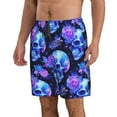 thumbnail image 2 of Logiee cool crystal Skull flower Print Mens Swim Trunks Quick Dry Board Shorts,Breathable Hawaii Beach Shorts Swimwear Bathing Suits-Medium, 2 of 6