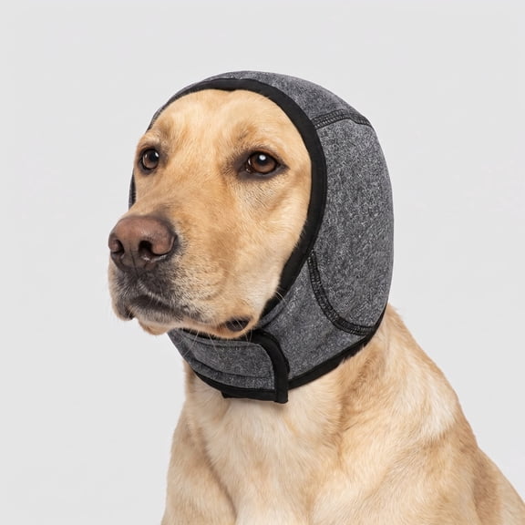 Waterproof Dog Swimming Cap Calming Noise Cancelling Ear Cover for Anxiety Relief, Black, Size S