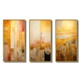 thumbnail image 2 of Designart "Golden City Sunset" Modern Geometric Framed Wall Art Set Of 3 - Gold Abstract Frame Gallery Set For Office Decor, 2 of 7