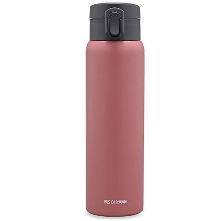 

Iris Oyama Water bottle 500ml One touch Vacuum insulation Mug bottle children Cool Keep warm stainless Stainless mobile bottle Ash pink SB-O500