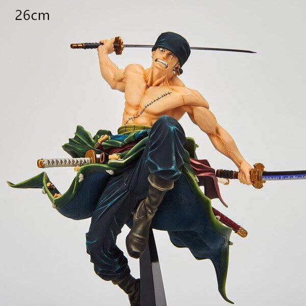 Personaje de Anime de una pieza, estatua de Roronoa Zoro, edición de batalla, colección de modelos de acción de PVC, muñeco acrobático genial, regalo para niños xuanjing unisex