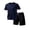 Navy, variant on TKKCS Mens 2 Piece Activewear Sets- Short Sleeve Crew Neck T-Shirt and Drawstring Shorts Pullover Summer Casual Lightweight Tracksuits Outfits Black Size 2XL