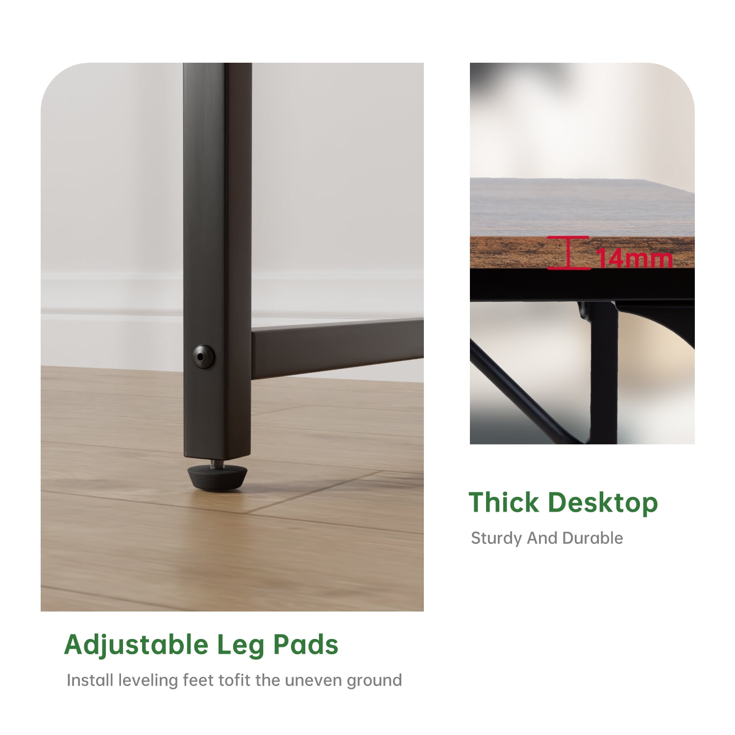 PayLessHere 32 inch Computer Desk,Office Desk with Metal Frame,Adults Can Easily Use It,Vintage