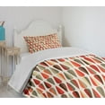 thumbnail image 4 of Ambesonne Geometric Quilted Bedspread Set 2 Pcs, 70s Retro Style, Twin Size, Multicolor, 4 of 6