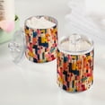 thumbnail image 2 of Yayeee 2 Pack Qtip Holder Bathroom Cotton Swab Canister with Lid Clear Dispenser Set, Art Geometric, 2 of 6