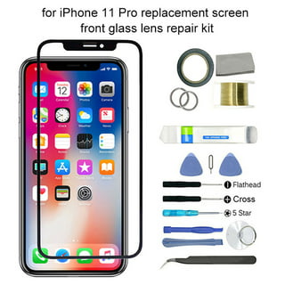 Besufy Replacement Outer Front Glass Screen Lens Repair Kit Black for  iPhone 7 