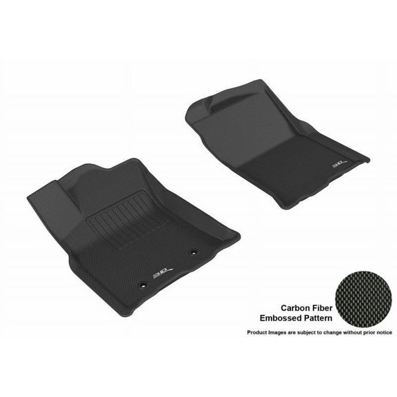 3D MAXpider 2016-2017 Fits Toyota Tacoma Access Cab Kagu 1st Row Black Carbon Fiber Embossed Pattern Floor Mat L1TY19211509