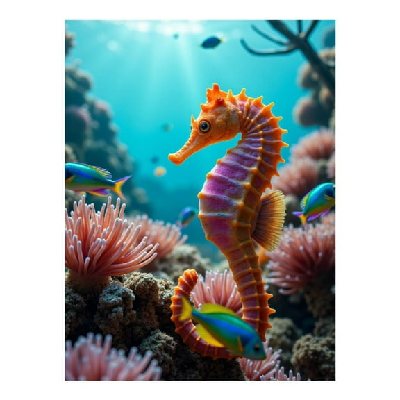 Diamond Art Kit for Adults, Underwater Seahorse Coral Reef Scene Diamond Painting for Adults Beginners, DIY Diamond Art Painting Kits, 5D Diamond Painting Crafts for Home Decor 12x16 Frameless