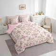 thumbnail image 3 of Homewish Rustic Bohemian Floral Twin Bedding Sets 7-Piece, Pink Mandala Floral Bedding Comforter Set, Southwestern Style Reversible Sheet Sets, Super Cozy Room Decor, 3 of 7