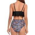 thumbnail image 3 of Xmyrz Sexy Bikinis For Women Bathing Suits Two Piece Ruffles Floral Print Seaside Recreation Slim Fit High Waisted Swimwear Young Adult Swimsuits, 3 of 4