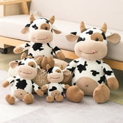 Yirtree 15.8/12in Large Cow Stuffed Animals Plush, Cuddly Cattle Plush Stuffed Animals Cattle Soft Doll , Gift for Girls, Kids, Baby on Birthday, Thanksgiving Day, Christams Kids Birthday Gift