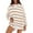 Khaki, variant on Summer Two Piece Set for Women - Tank Top & Lounge Shorts, Comfortable and Soft Womens Striped Sweater Set Oversized Sets Matching Pajamas Long Sleeve Sweater Top And Shorts